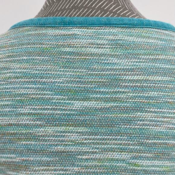 Coldwater Creek Bright Blue Aqua Multi Space Dye Zip Cardigan Sweater Jacket M - Picture 10 of 14